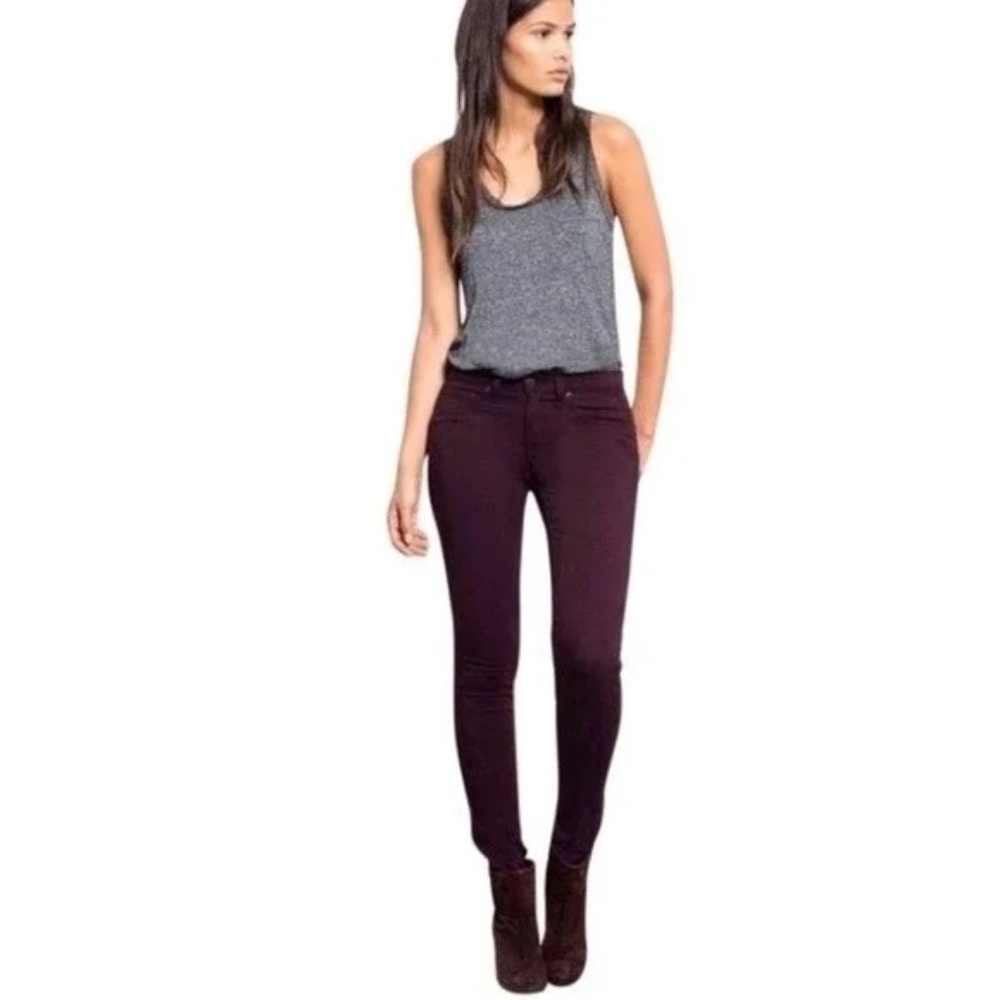 Rag & Bone Skinny Jeans in Distressed Wine 27